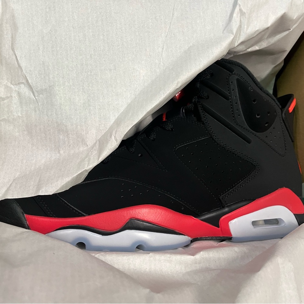 Nike Air Jordan 6 Retro Black and Red Men's Sneakers